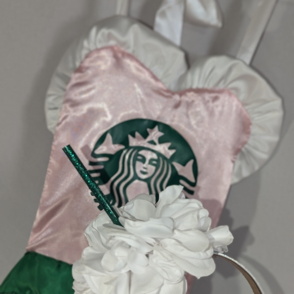 New child starbucks tutu apron with headband Halloween costume 2 piece - Picture 12 of 12